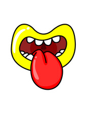 Illustration of a mouth with a tongue