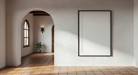 Obraz premium Interior archway with blank framed picture