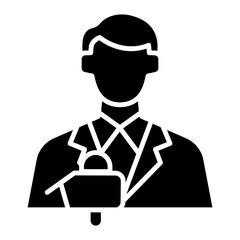 Newsperson Reporter Glyph