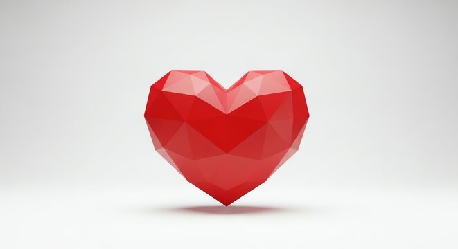 Red heart shape with transparent background