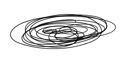 Black ink brush scribble line drawing. Flat design element for grunge texture background. Suitable...