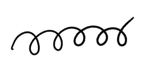 Black ink brush scribble line drawing. Flat design element for grunge texture background. Suitable for modern graphic compositions, backgrounds, artistic overlays, or design accents. 