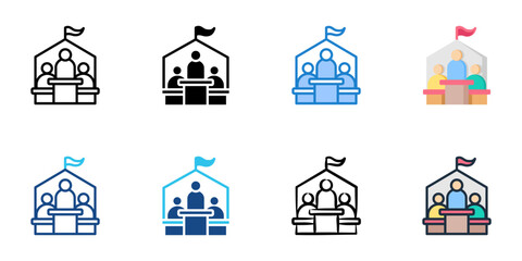 Obraz premium Executive branch icon set multiple style collection 
