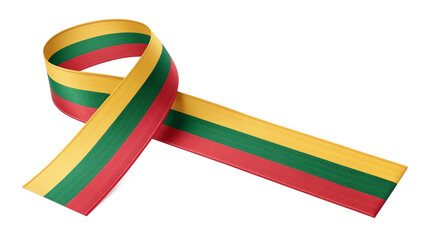 Lithuanian flag ribbon symbol isolated on transparent background
