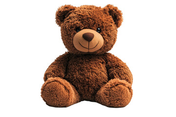 Obraz premium Brown Plush Teddy Bear Isolated on Black Background Soft Toy Cuddly Gift Children s Toy Furry Cute