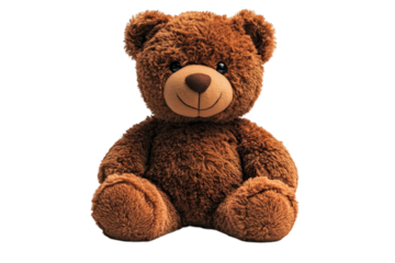 Brown Plush Teddy Bear Isolated on Black Background Soft Toy Cuddly Gift Children s Toy Furry Cute
