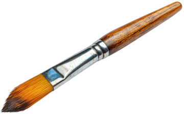 Vintage Artist Paint Brush Close up on Bristles Artwork Supply Creativity Artistic Flair Brown Wood