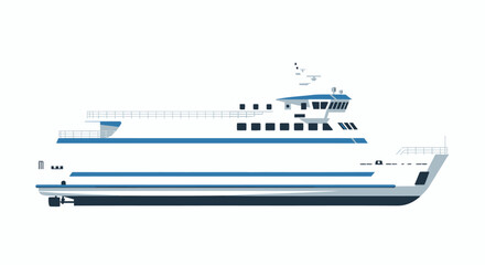 cruise ship on white background