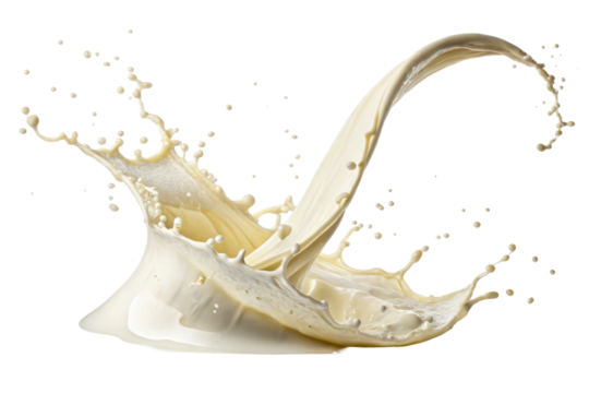 Creamy liquid splash with droplets