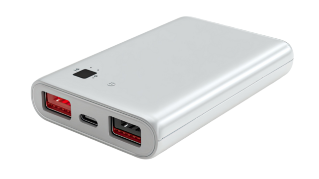 electronic power supply unit with an isolated switch on a white background for computer and network equipment