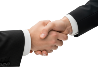 Business handshake agreement partnership deal success transparent background cutout png