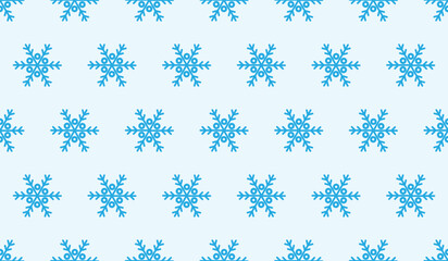 Seamless pattern of blue snowflakes a simple vector background for winter holiday designs isolated on light blue EPS vector