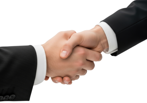 Business handshake agreement partnership deal success transparent background cutout png