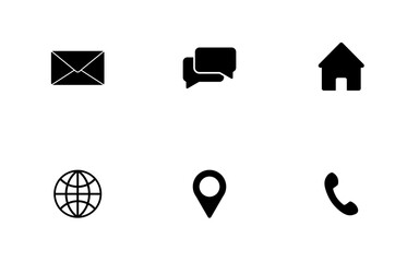 Business Card Icons stock illustration pack on transparent background