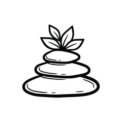 Zen Stones with Leaves A Symbol of Balance and Tranquility.