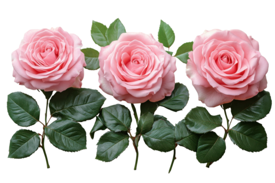 Three pink roses art background fresh flowers bouquet love and romance floral display beautiful - Powered by Adobe