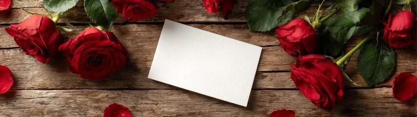 Romantic still life of red roses and black card valentine concept wedding greeting romantic background love message