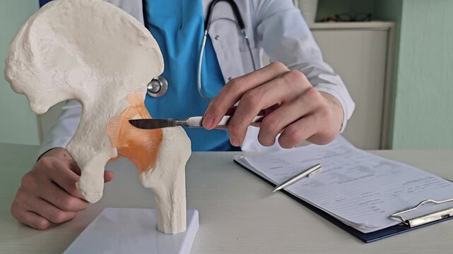 Hip surgery. Hip replacement and arthritis pain relief 