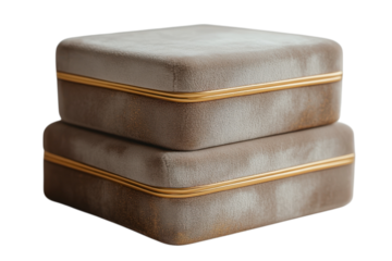 Luxury Box Presentation Velvet Jewelry Case with Golden Accents Elegant Stacking Boxes Detailed