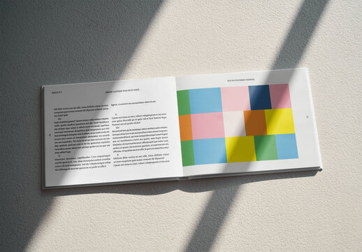 Mockup Of Customized Horizontal Open Book
