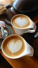 cup of coffee on table 