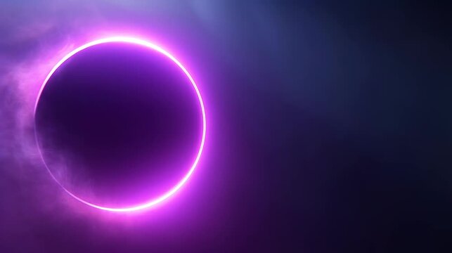Digital glowing purple eclipse circle over a dark space backdrop
