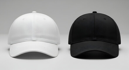 Fototapeta premium White baseball cap object isolated on black and white for head protection illustration