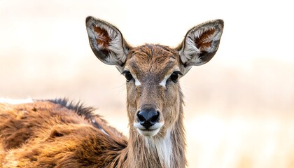 Close-up of a Female Nyala Antelope with Focused Gaze.