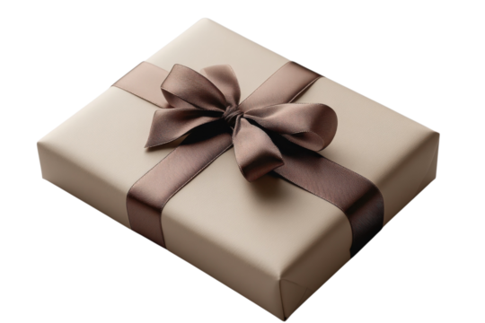 Elegant present concept with satin ribbon bow for birthday celebration holiday surprise and gifting