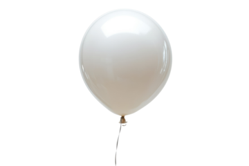 Pearl White Balloon Ascending Joyfully on Dark Background Floating Party Decoration for Celebration