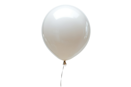 Pearl White Balloon Ascending Joyfully on Dark Background Floating Party Decoration for Celebration
