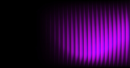 Ribbed violet neon light abstract background. Striped refracted bright gradient creative vector texture for banners, presentations