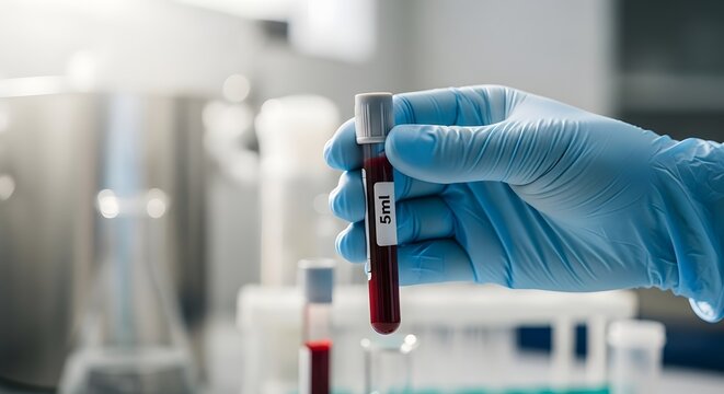 Medical laboratory analysis with focus on blood test sample collection and health diagnostics