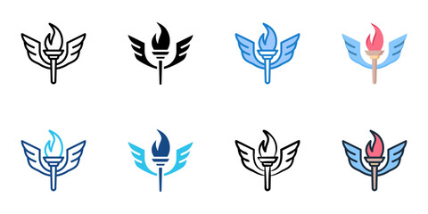 Fototapeta premium Liberalism icon set multiple style collection 