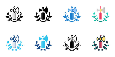 Fascism icon set multiple style collection 
