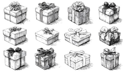 gift box line art style vector eps 10
