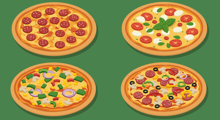 Four Delicious Pizzas Variety Meal.
