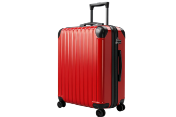 Striking Red Suitcase Travel in Style Durable Luggage Carry on Bag Secure Lock Airport Ready Black
