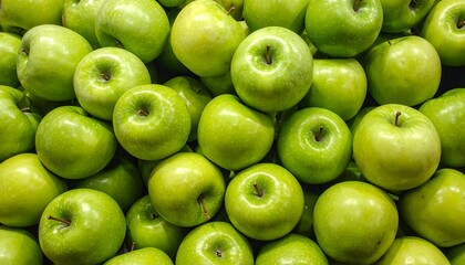 Fresh Green Apples - A Vibrant and Healthy Display.