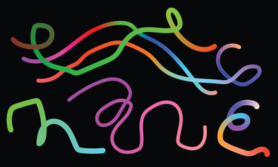 Naive seamless boho pattern with bright green and orange wavy lines on a light background. Creative contemporary minimalistic trendy boho background design for kids. Scandinavian nursery print