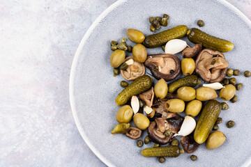Mixed pickles vegetables.