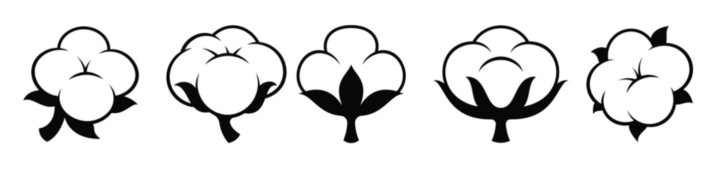  cotton flower simple icon isolated on white background 