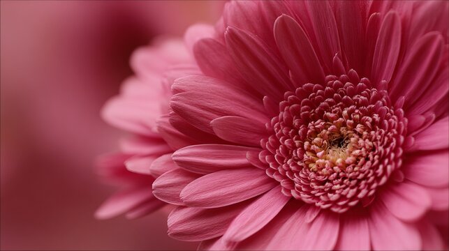 Close-up of vibrant pink gerbera daisy - Powered by Adobe