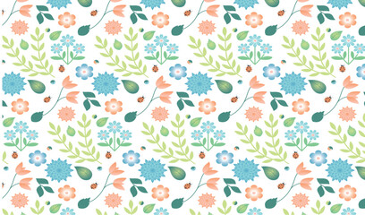 flat design vector spring pattern design