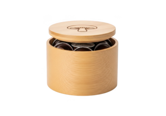 Stylish bamboo coffee capsule holder with mushroom engraving keeps your kitchen organized and chic