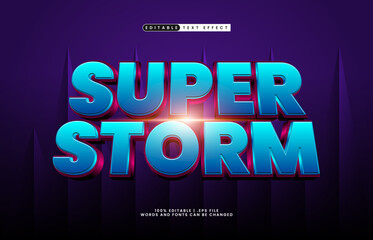 super storm editable power text effect with bold and dynamic look