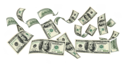 Money isolated on transparent background