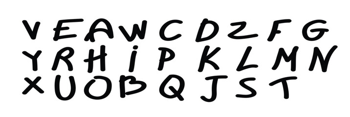  hand drawn colorful alphabet vector illustration