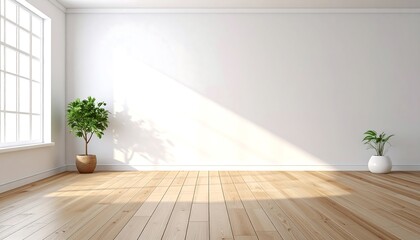 Bright and Minimalist Interior with Plants and Natural Light.