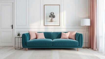 Minimalist, Cozy and modern living room interior design